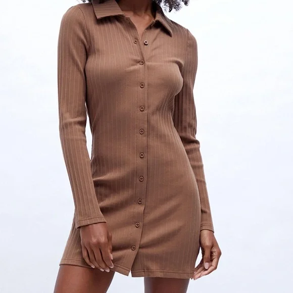 PacSun | Dresses | Brown Collared Button Down Dress | Poshmark